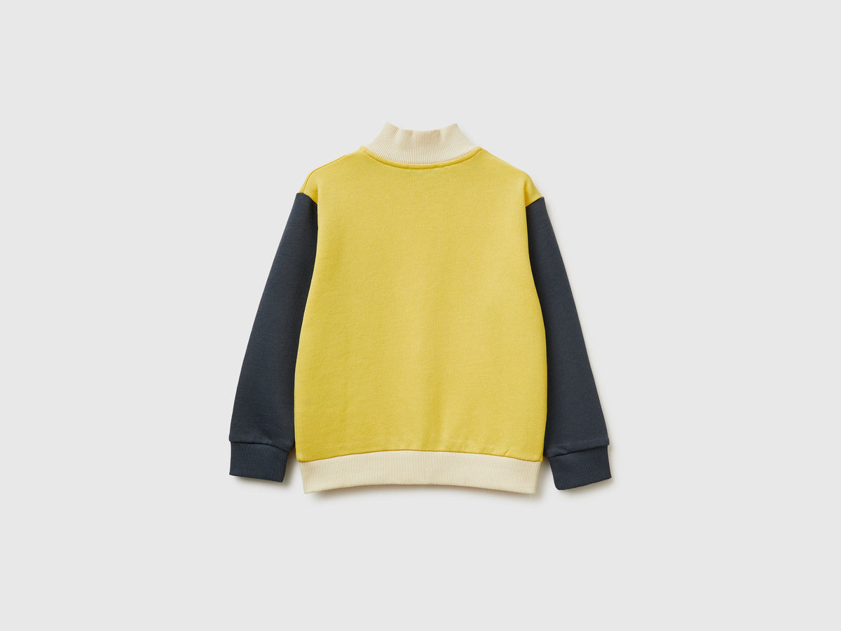 Felpa con zip in cotone bio