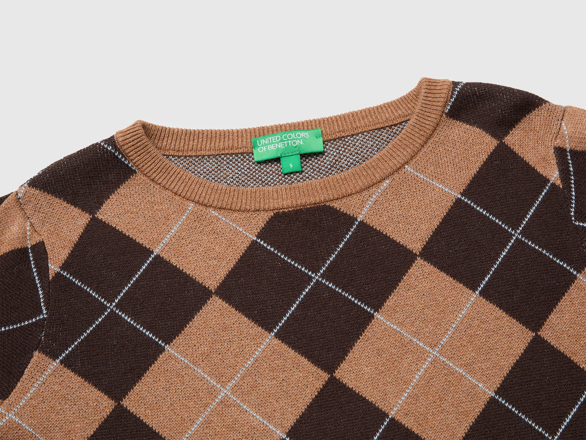 Maglia girocollo a rombi