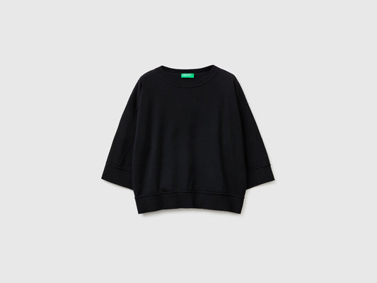 Maglia girocollo in cotone e lana