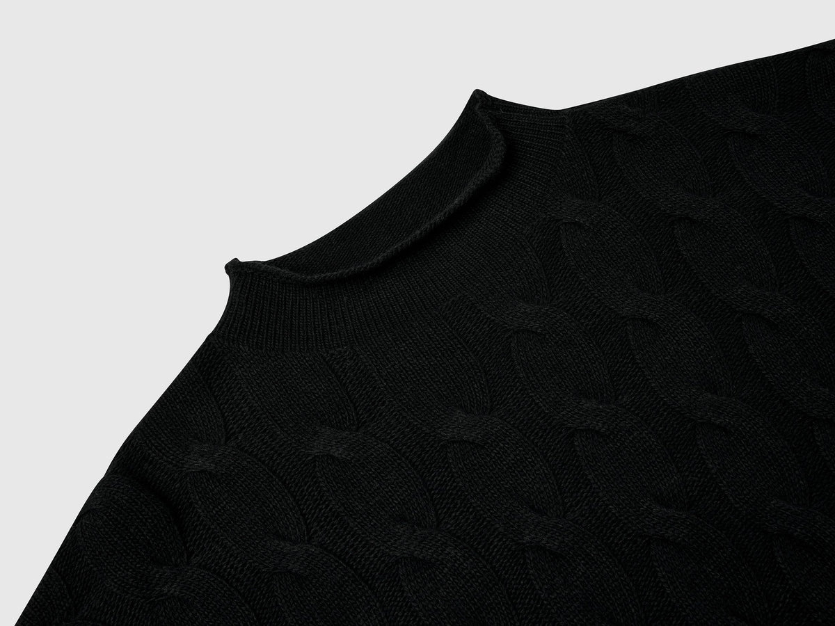 Maglia con trecce in misto cashmere