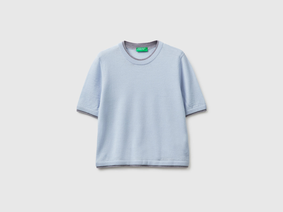 Maglia manica corta 100% lana Merino