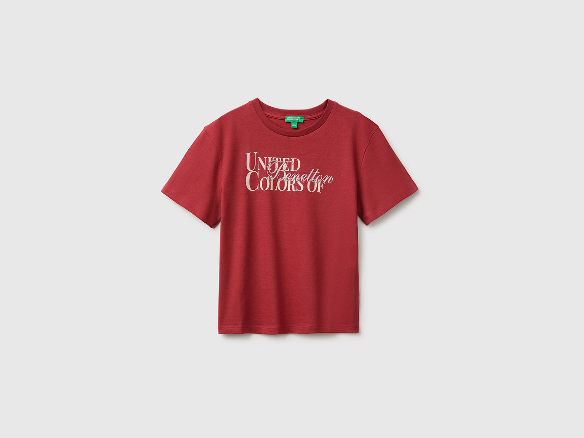 T-shirt con stampa glitter