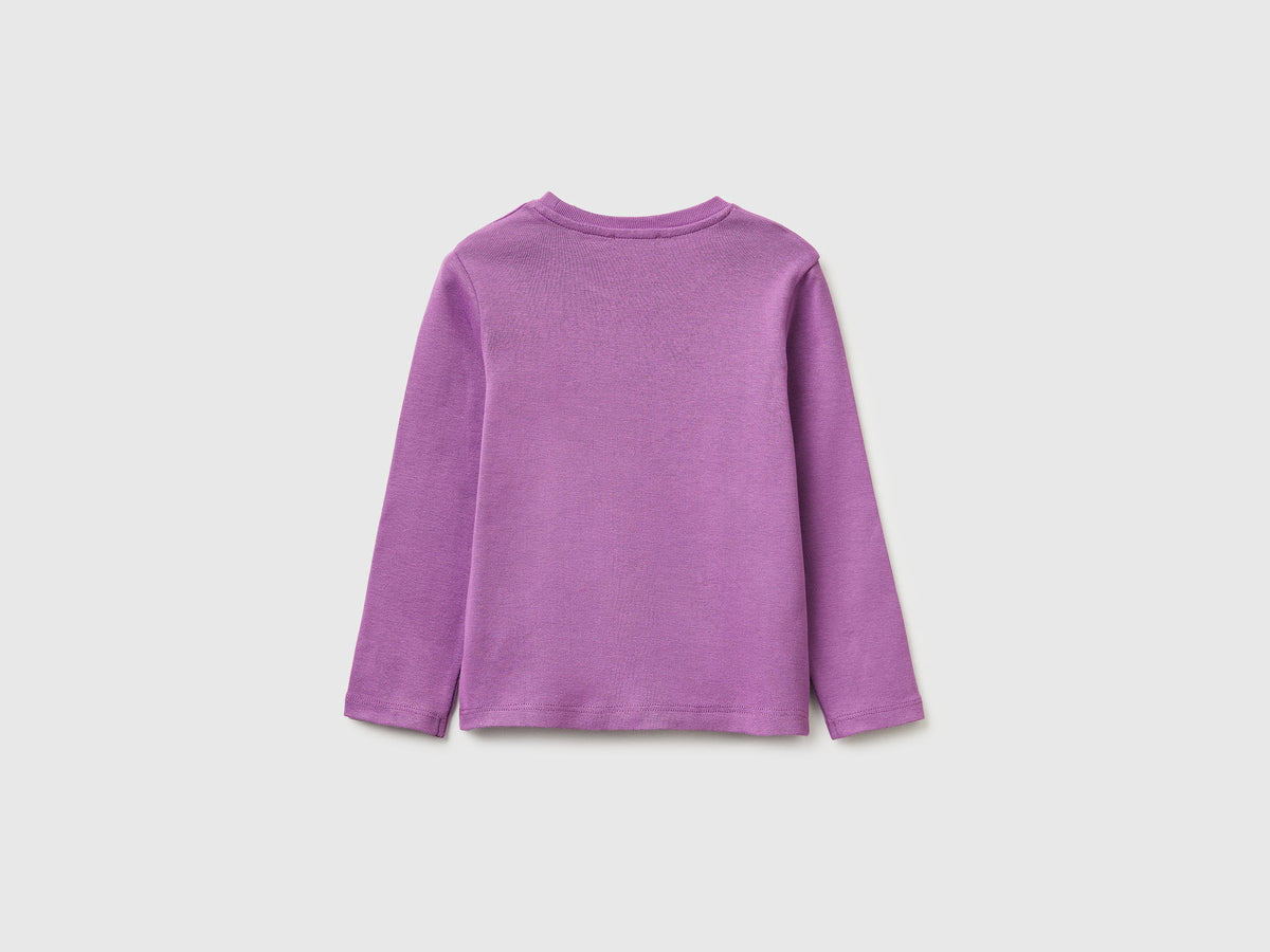 Maglietta con logo glitter in cotone bio