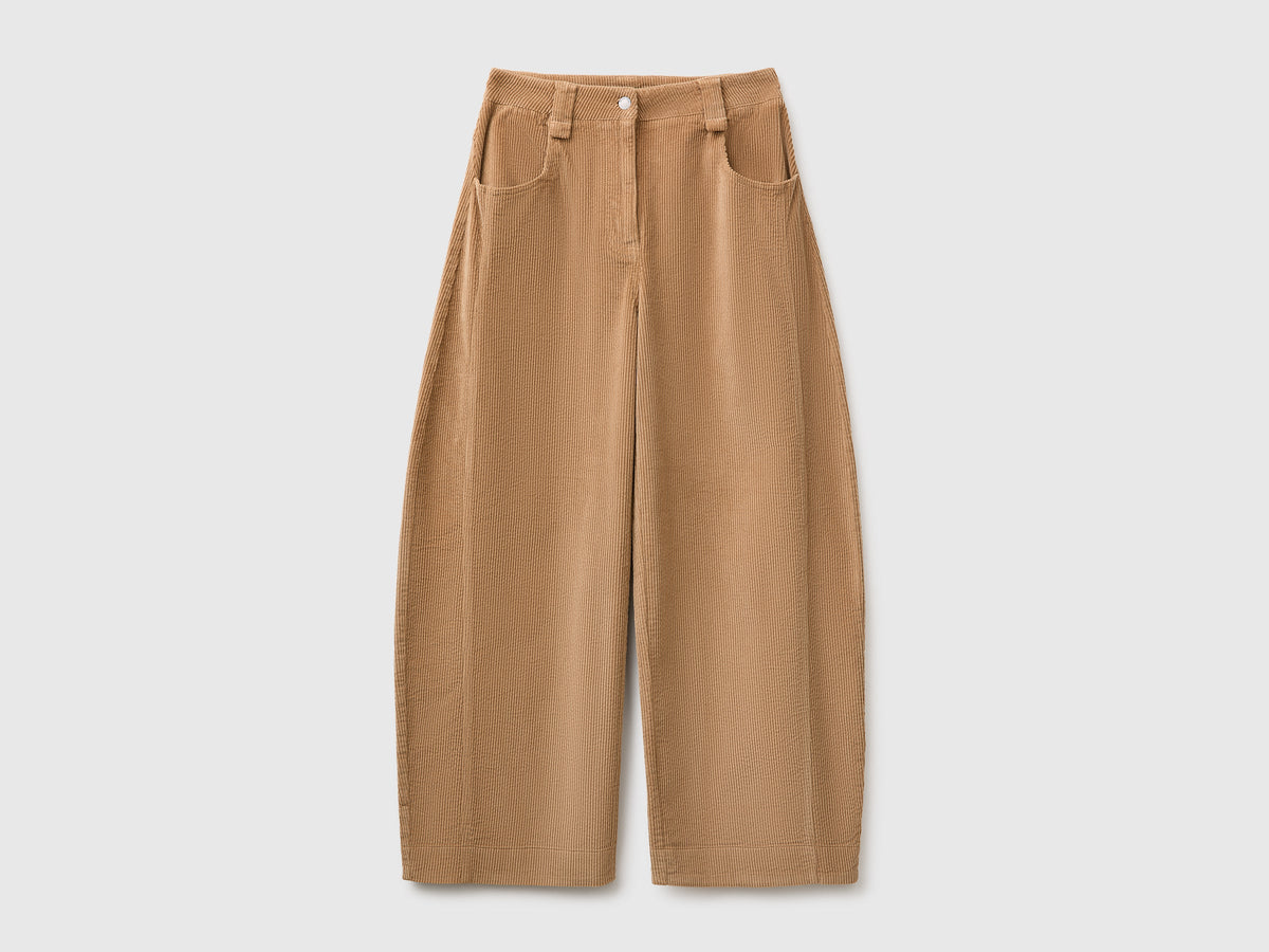 Pantaloni barrel fit in velluto a costine