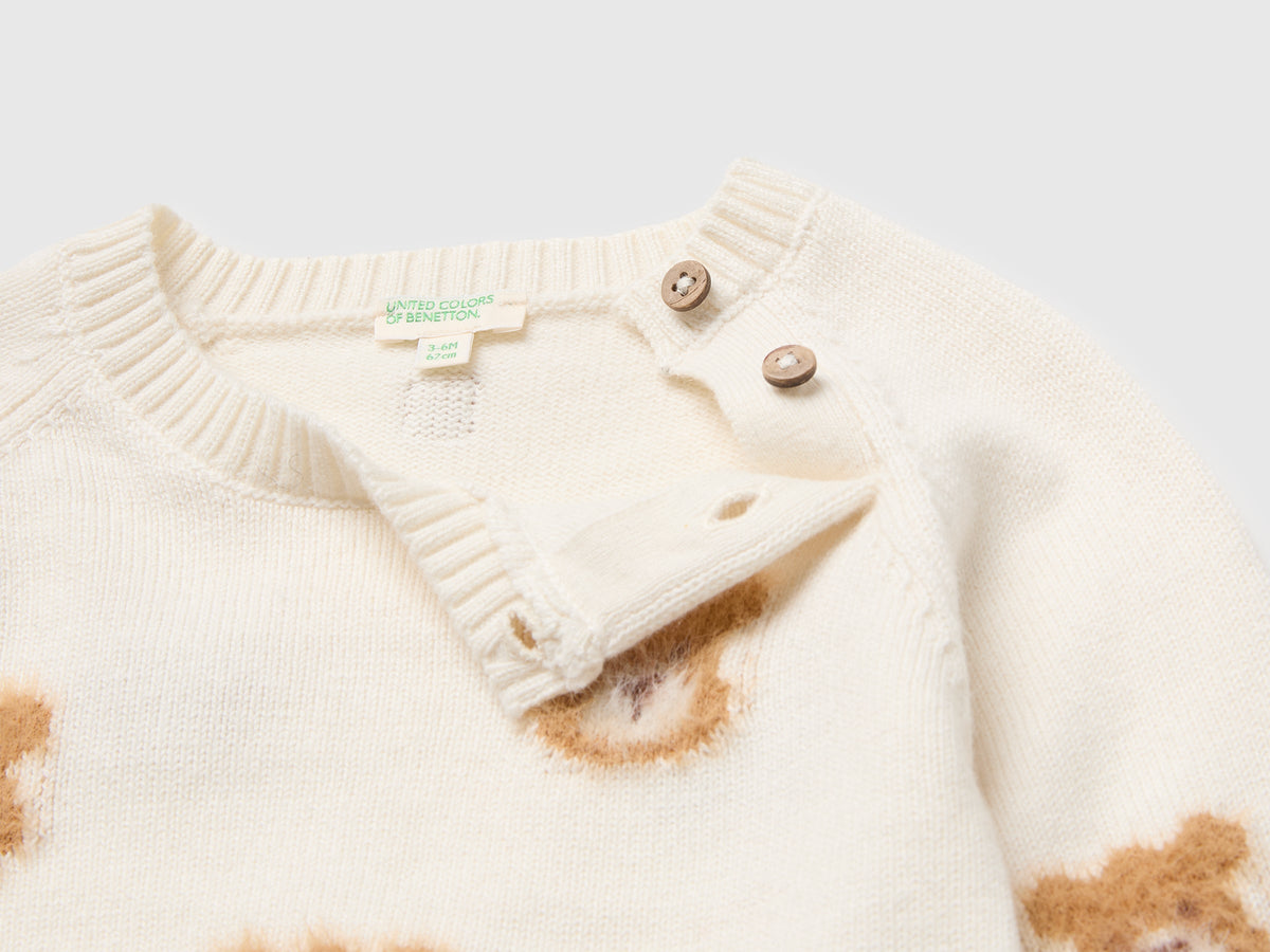 Maglia con intarsio animaletto