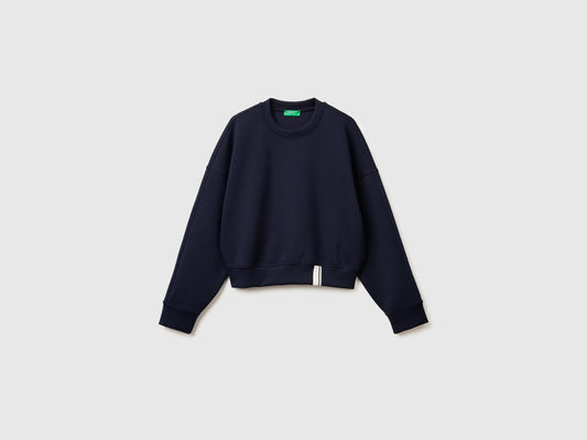 Felpa boxy fit con stemma dietro