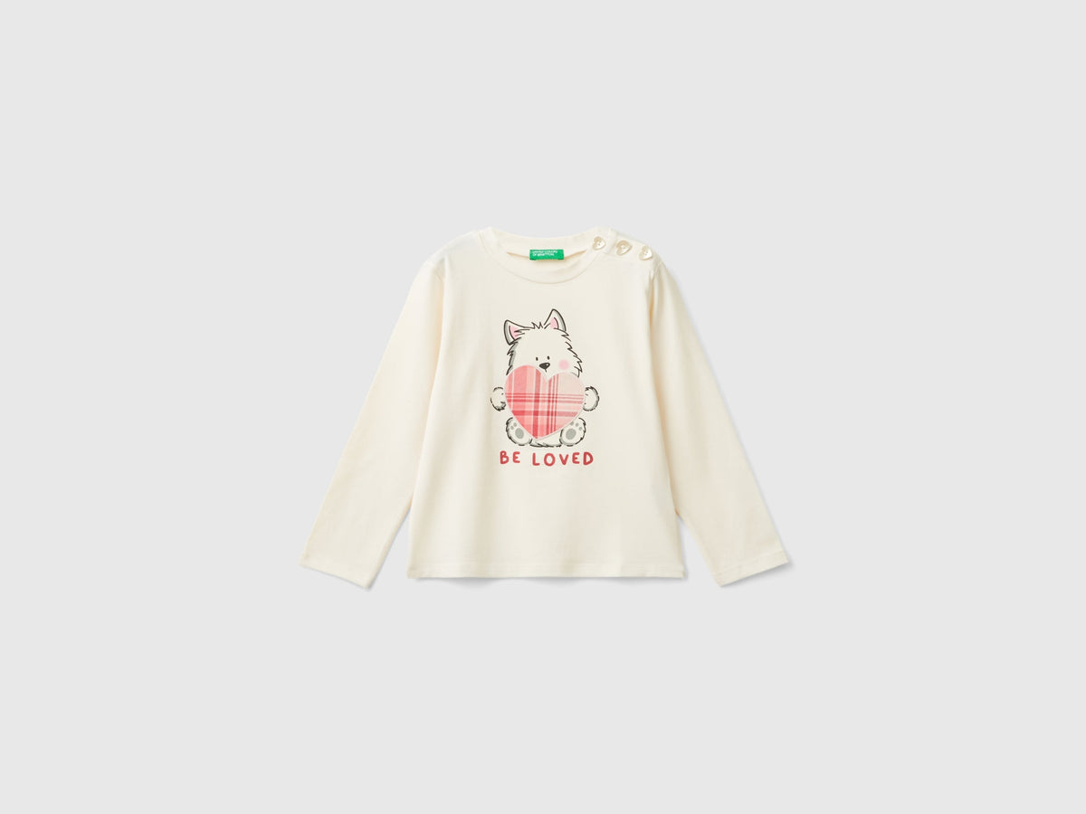 Maglietta con stampa in cotone stretch