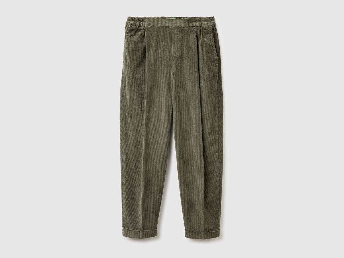 Chino in velluto con vita elasticizzata