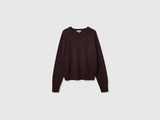 Maglia girocollo in misto cashmere