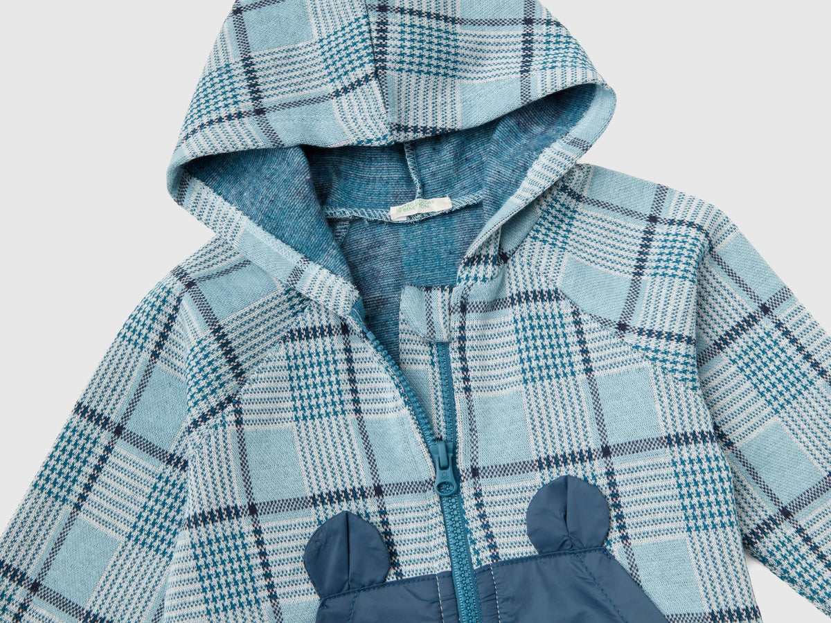 Felpa jacquard con cappuccio