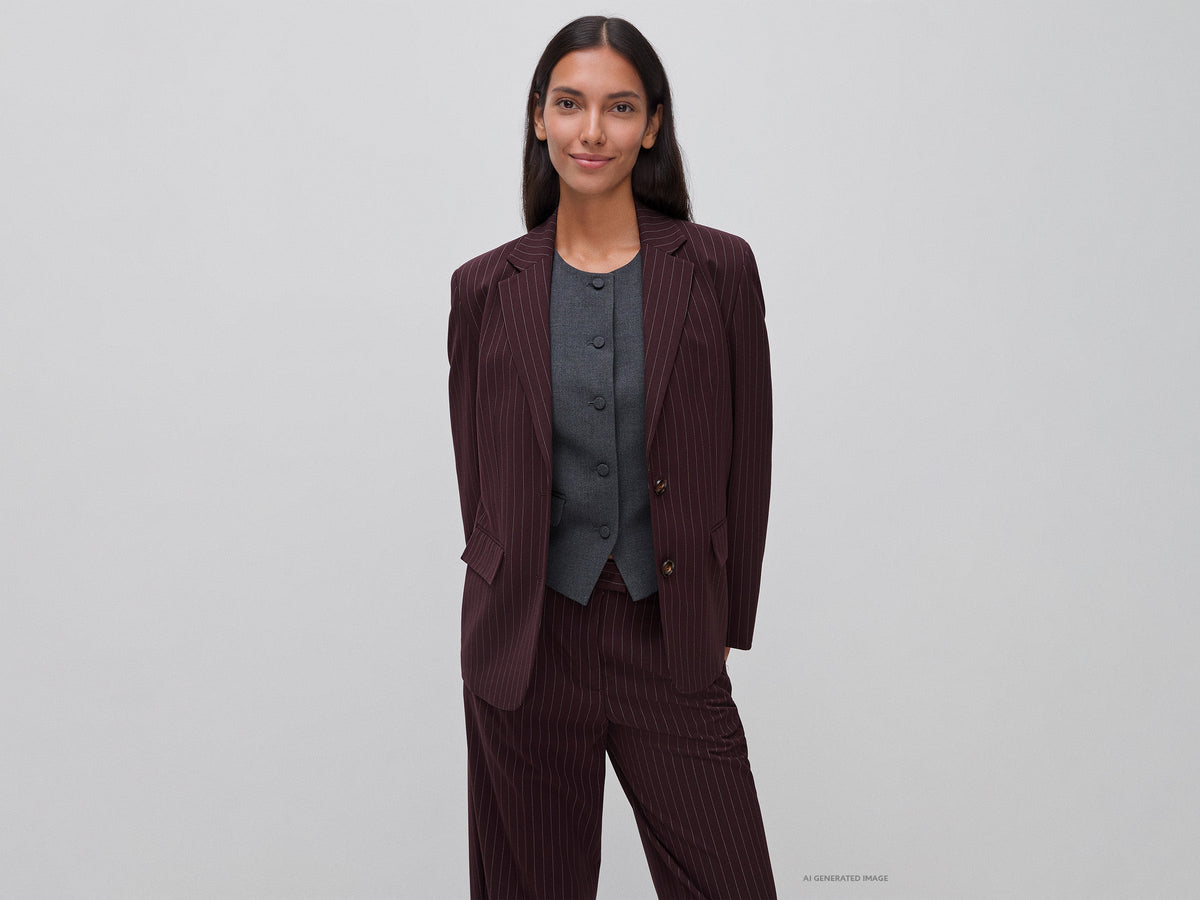 Blazer gessato comfort fit