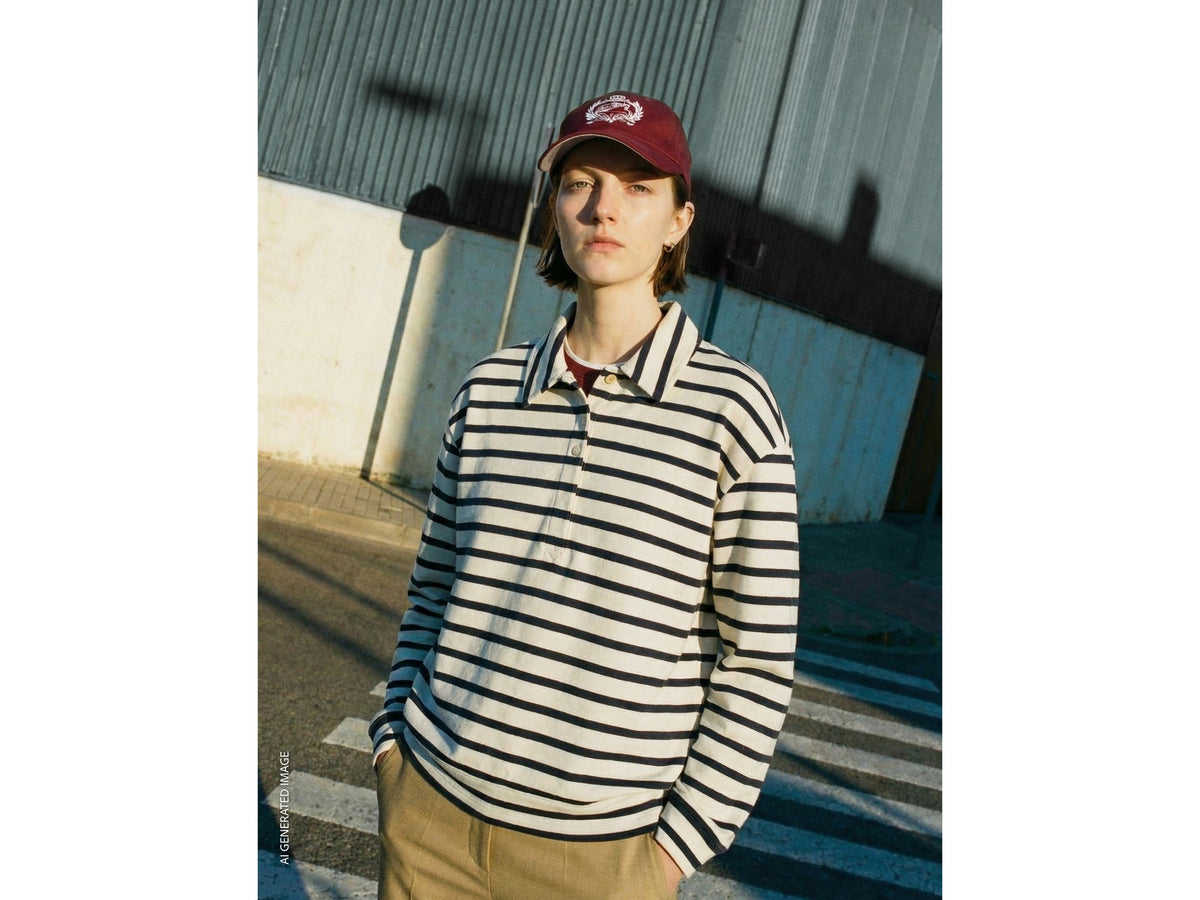 Polo in felpa a righe