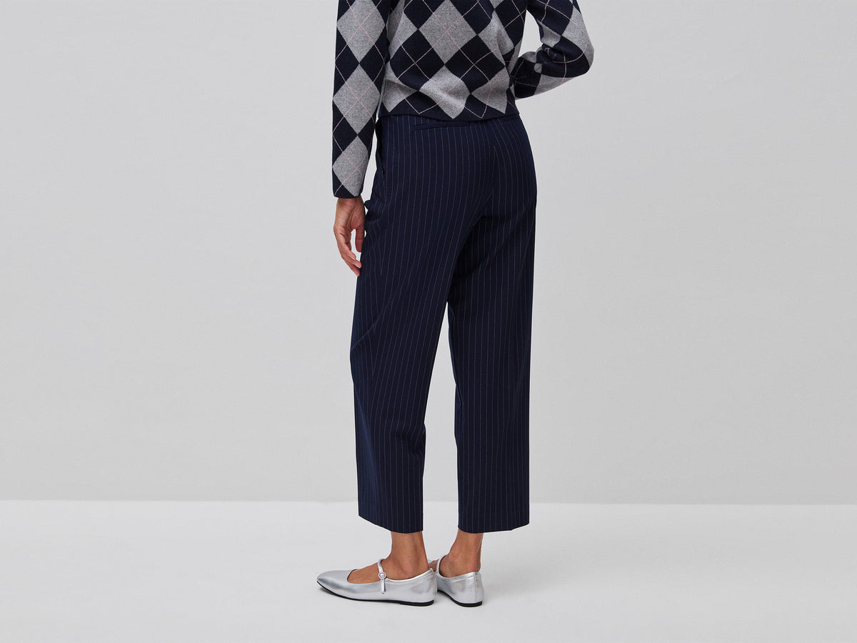 Pantaloni gessati carrot fit