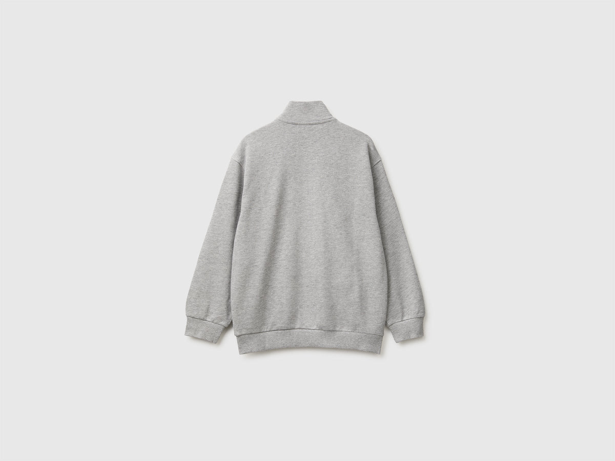 Felpa con zip 100% cotone