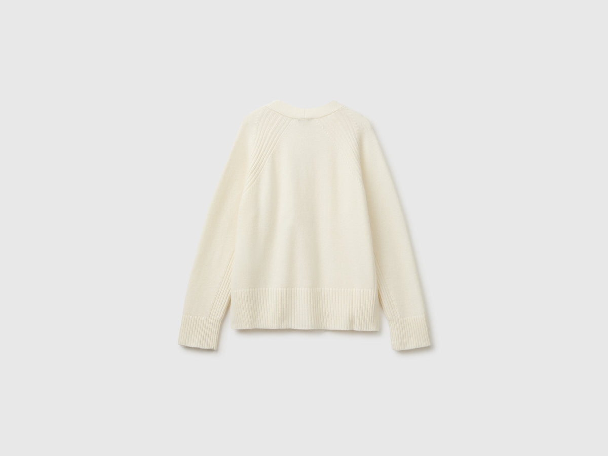 Cardigan over fit in misto lana