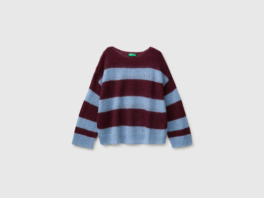 Maglia in misto mohair a righe bicolor boxy fit