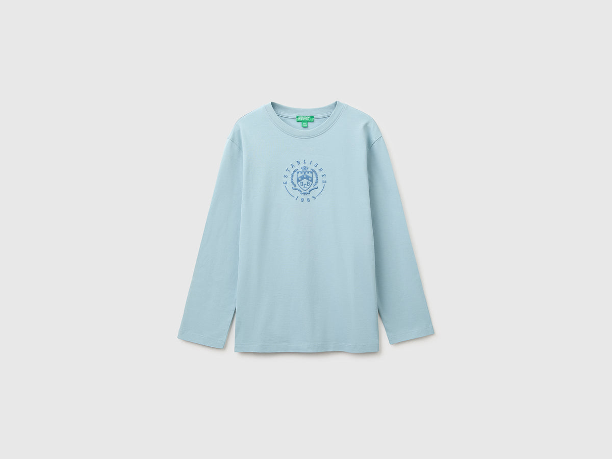 T-shirt con stampa e ricamo