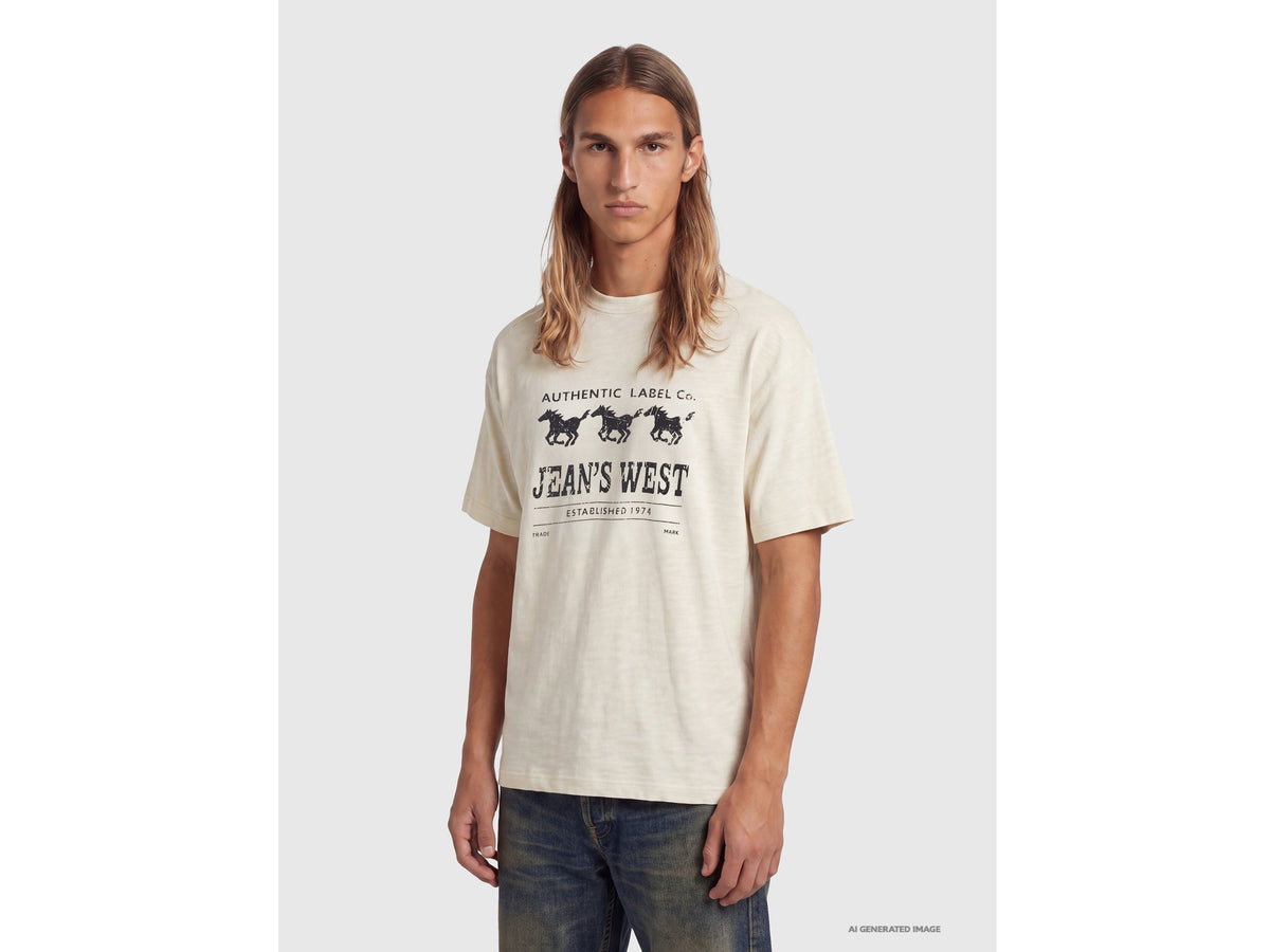 T-shirt con stampa Jean's West 100% cotone