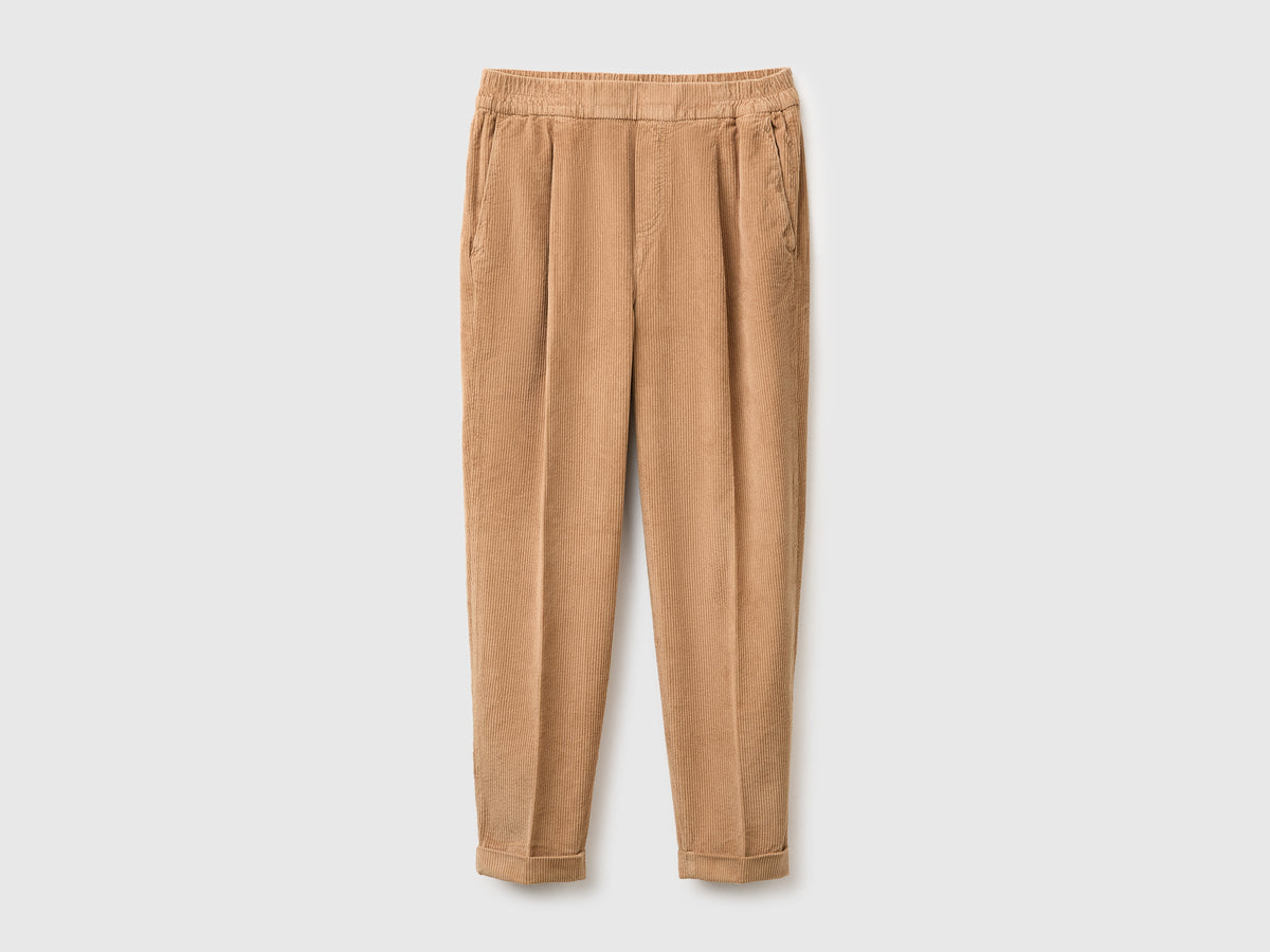 Chino in velluto con vita elasticizzata