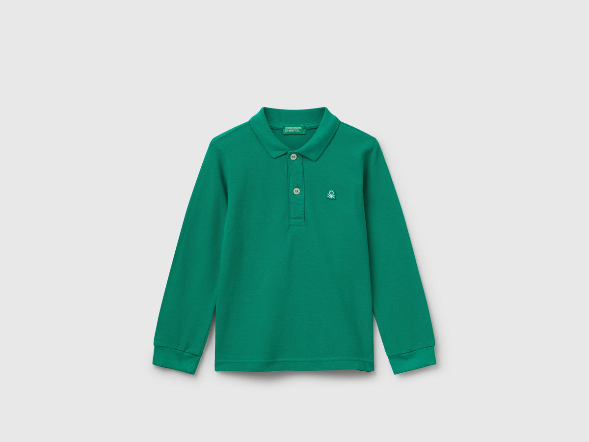 Polo manica lunga in cotone