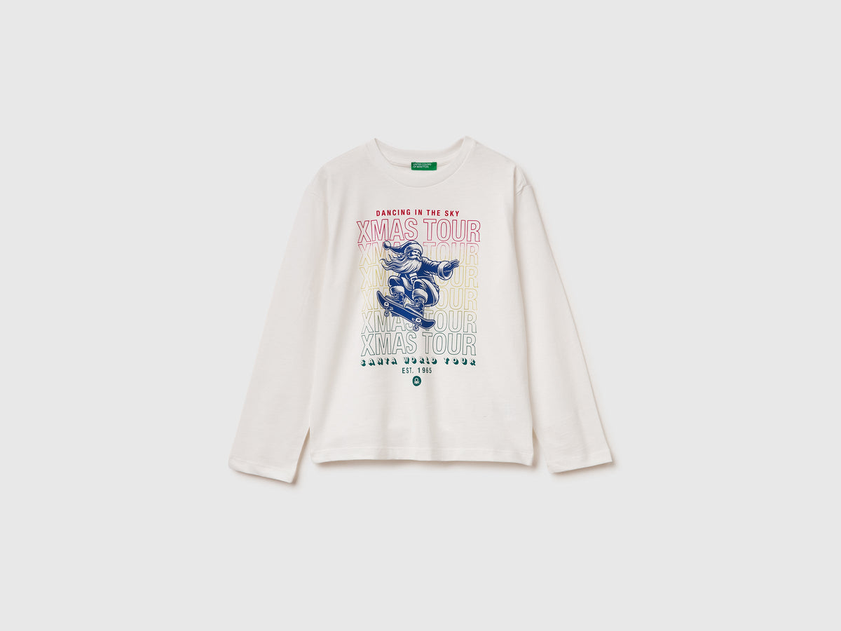 T-shirt con stampa in caldo cotone