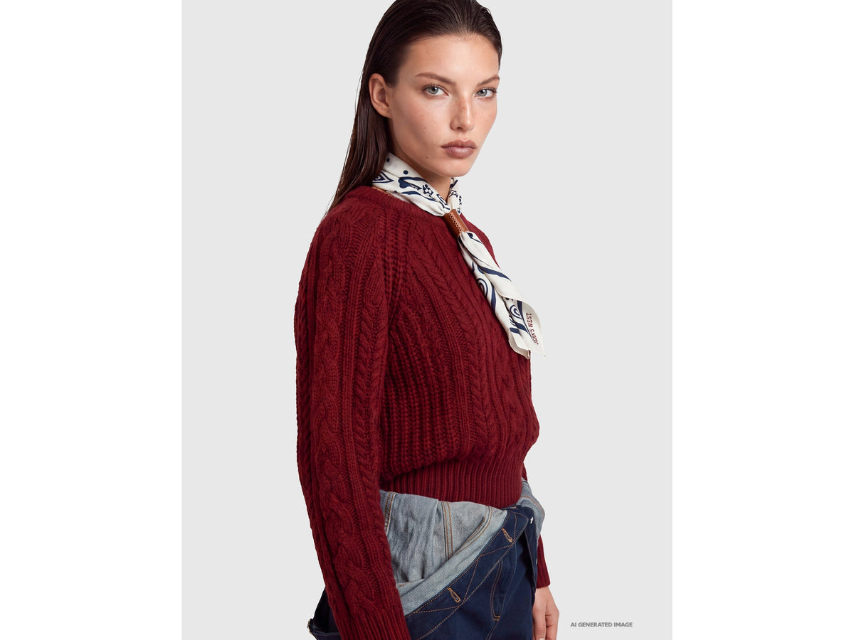 Maglia a trecce 100% lana