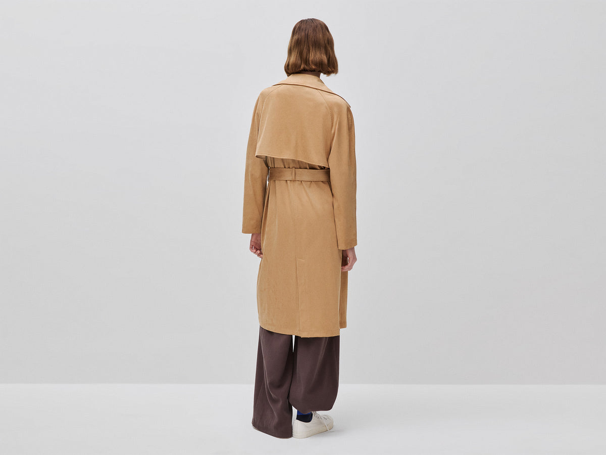 Trench lungo scamosciato