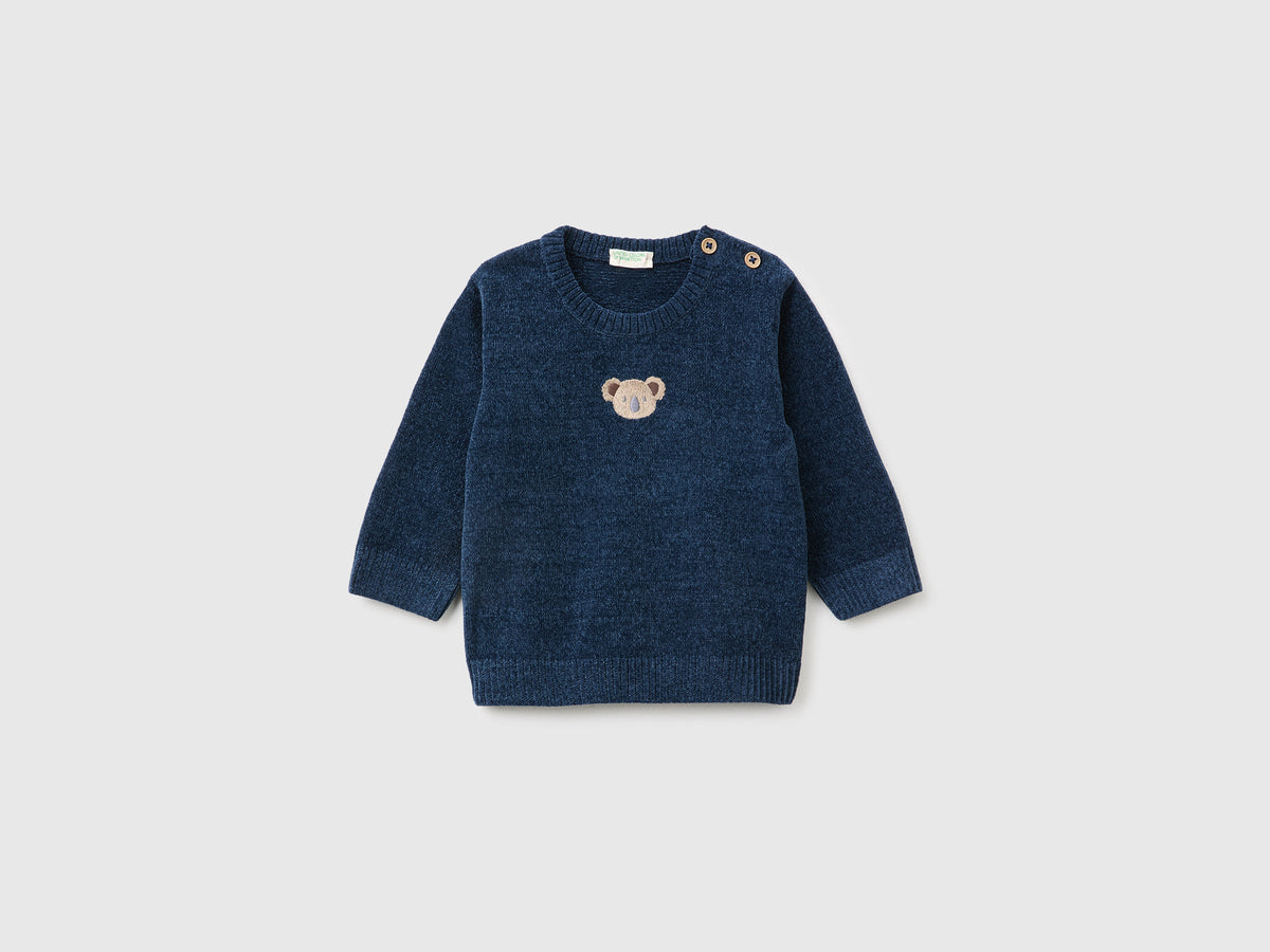 Maglia in ciniglia con ricamo