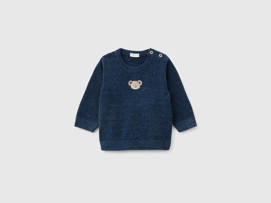 Maglia in ciniglia con ricamo