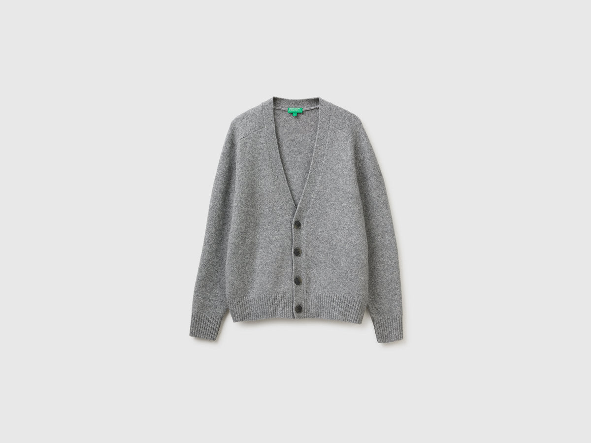 Cardigan over fit in misto lana