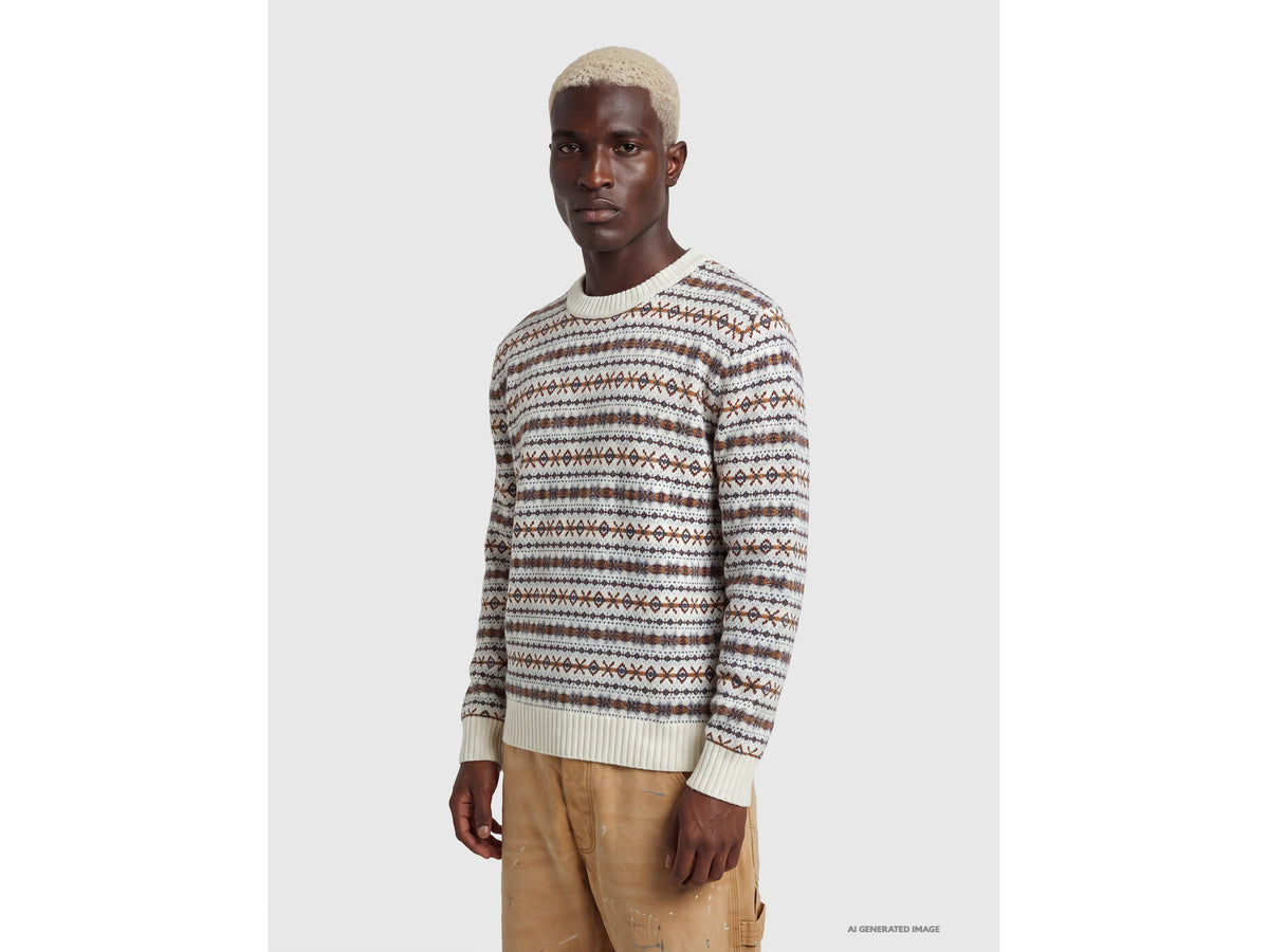 Maglione jacquard in misto lana