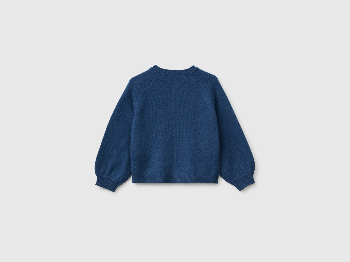 Cardigan girocollo con bottoni