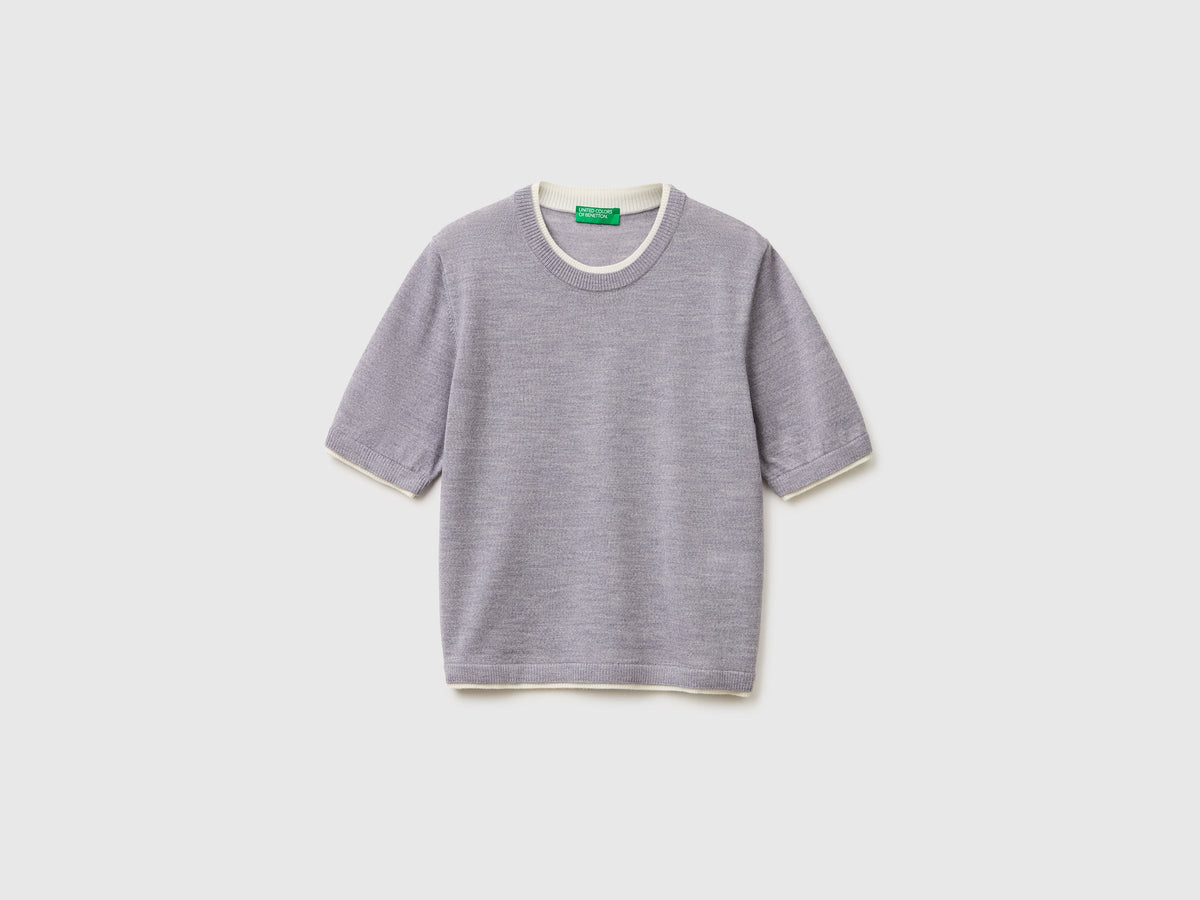 Maglia manica corta 100% lana Merino