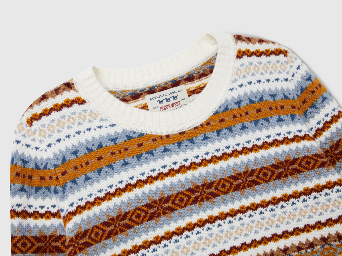 Maglia jacquard in misto lana