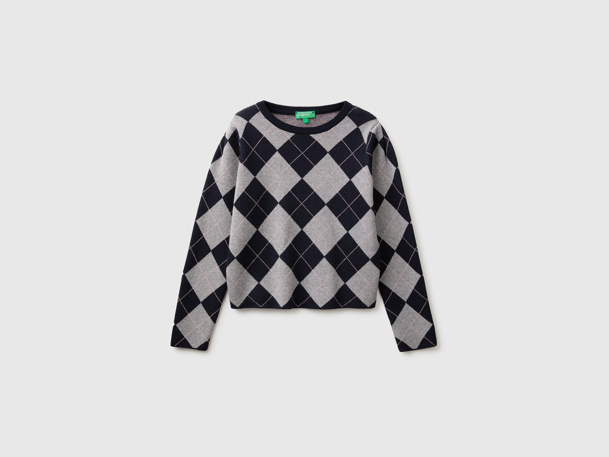 Maglia girocollo a rombi