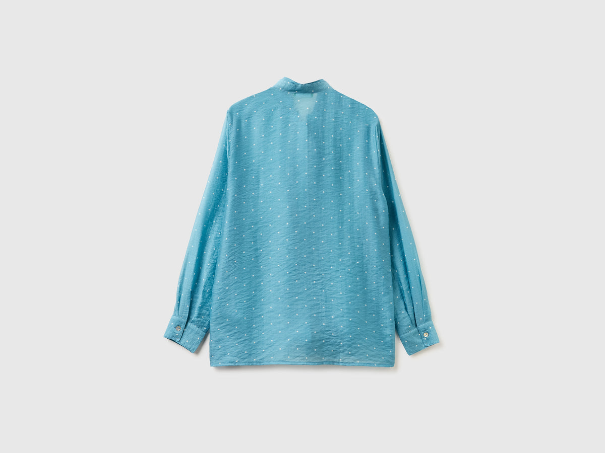 Camicia fluida con micro pois