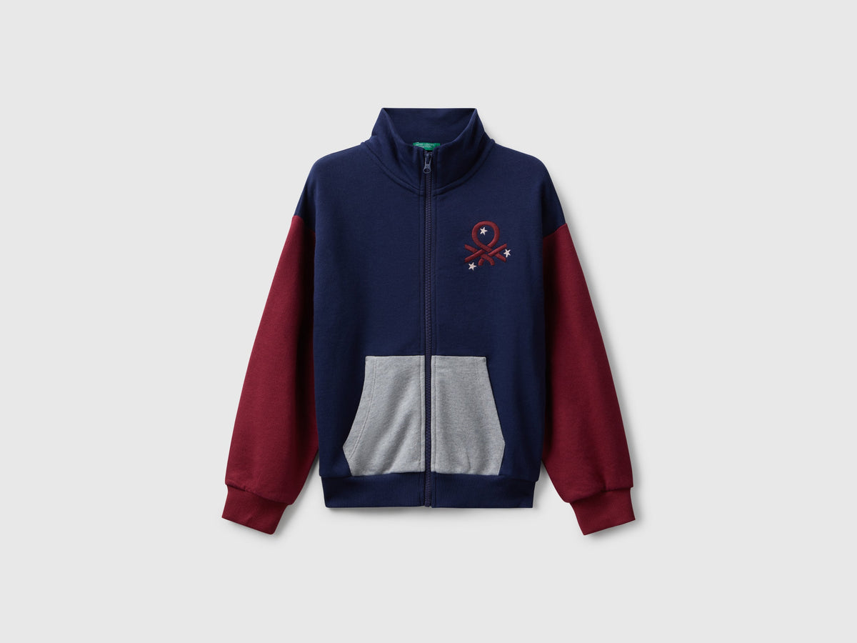 Felpa con zip e stampa