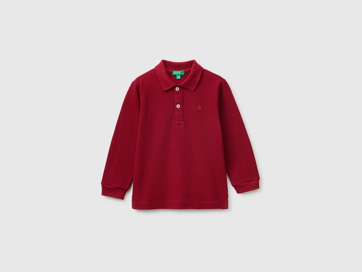 Polo 100% cotone bio a manica lunga