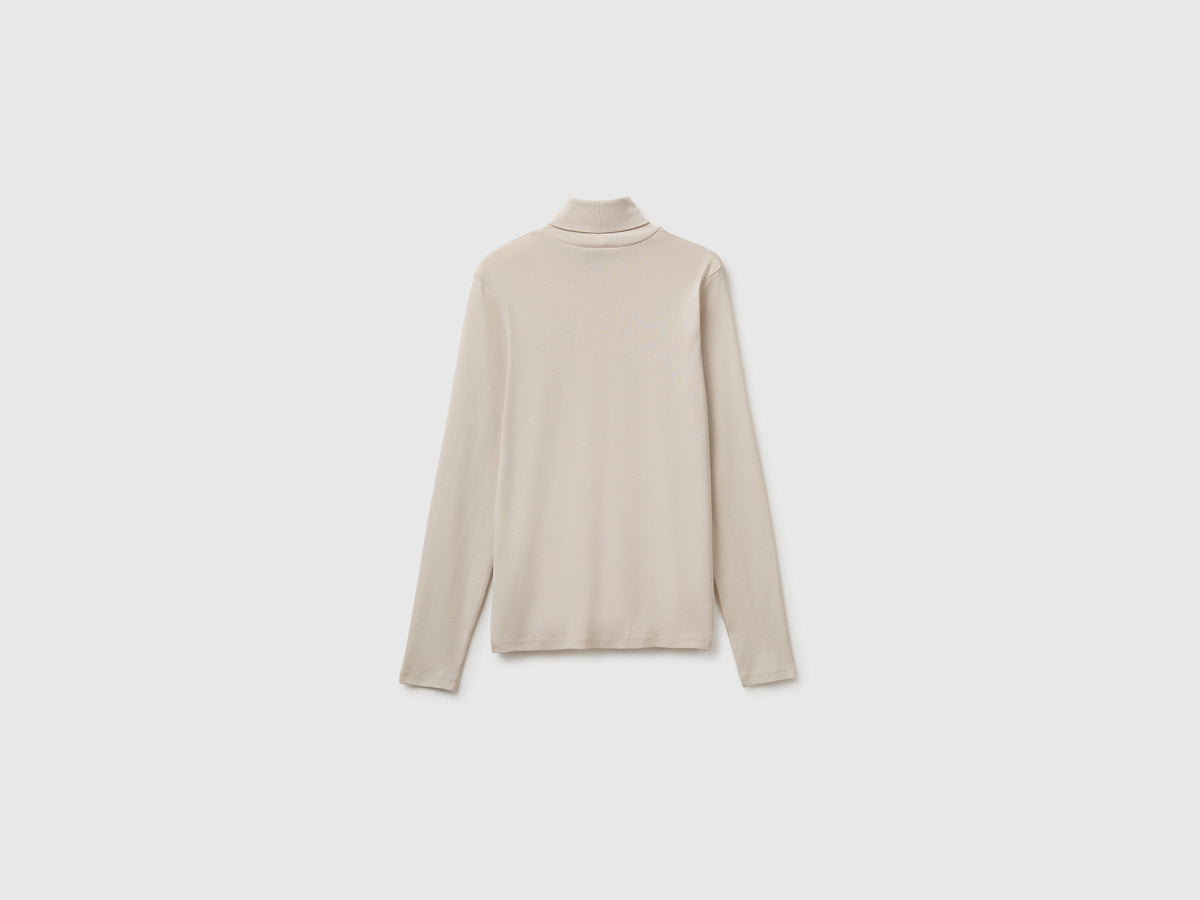 T-shirt lupetto in cotone a fibra lunga