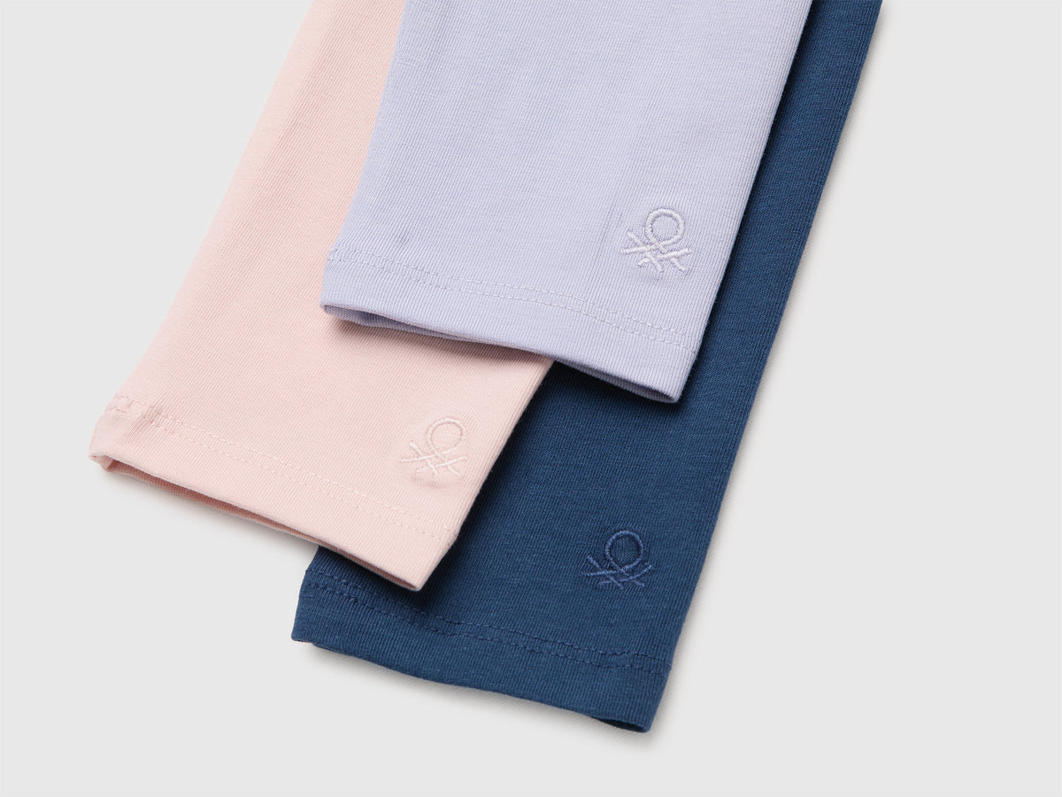 Tre leggings in cotone stretch