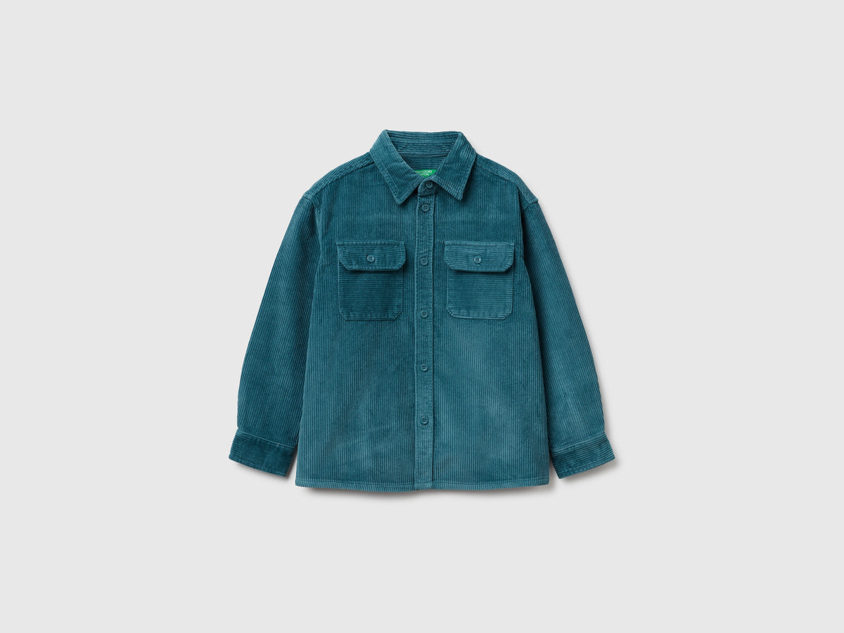 Camicia in velluto con ricamo sul retro