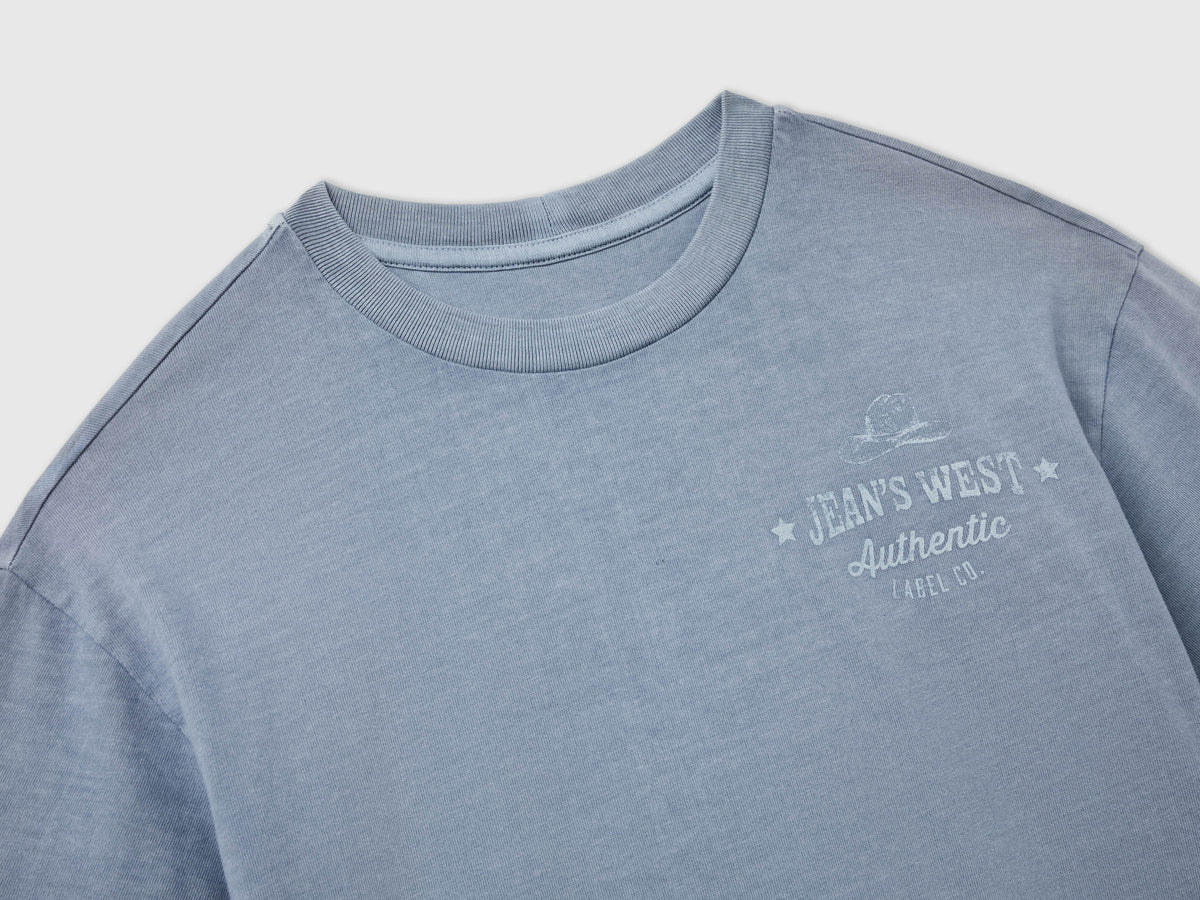 T-shirt lavaggio vintage con stampa western