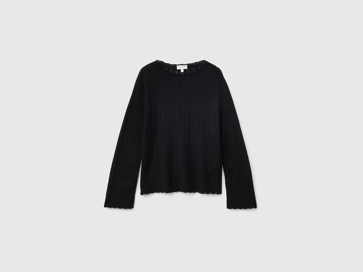 Maglia traforata in misto lana ultralight
