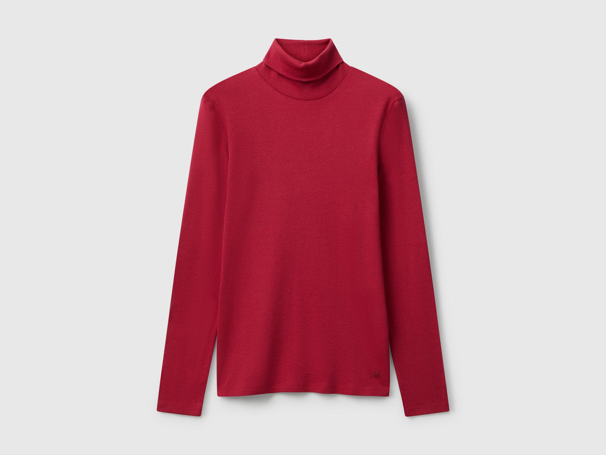 T-shirt a manica lunga con collo alto