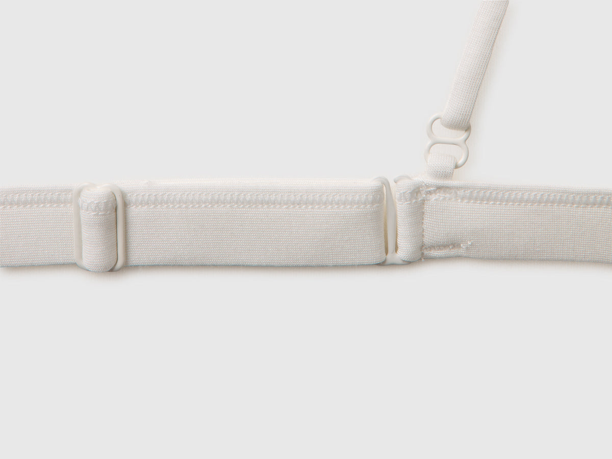Reggiseno a triangolo in misto seta con pizzo