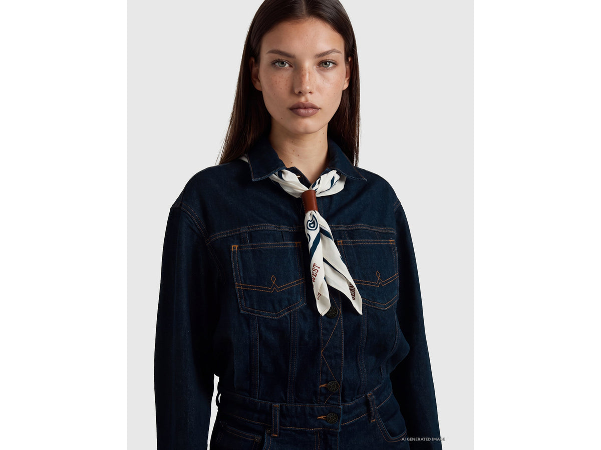 Tuta di jeans wide fit lavaggio rinse