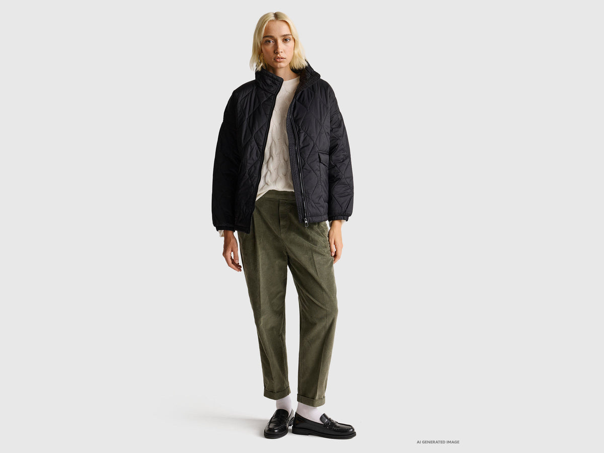 Chino in velluto con vita elasticizzata