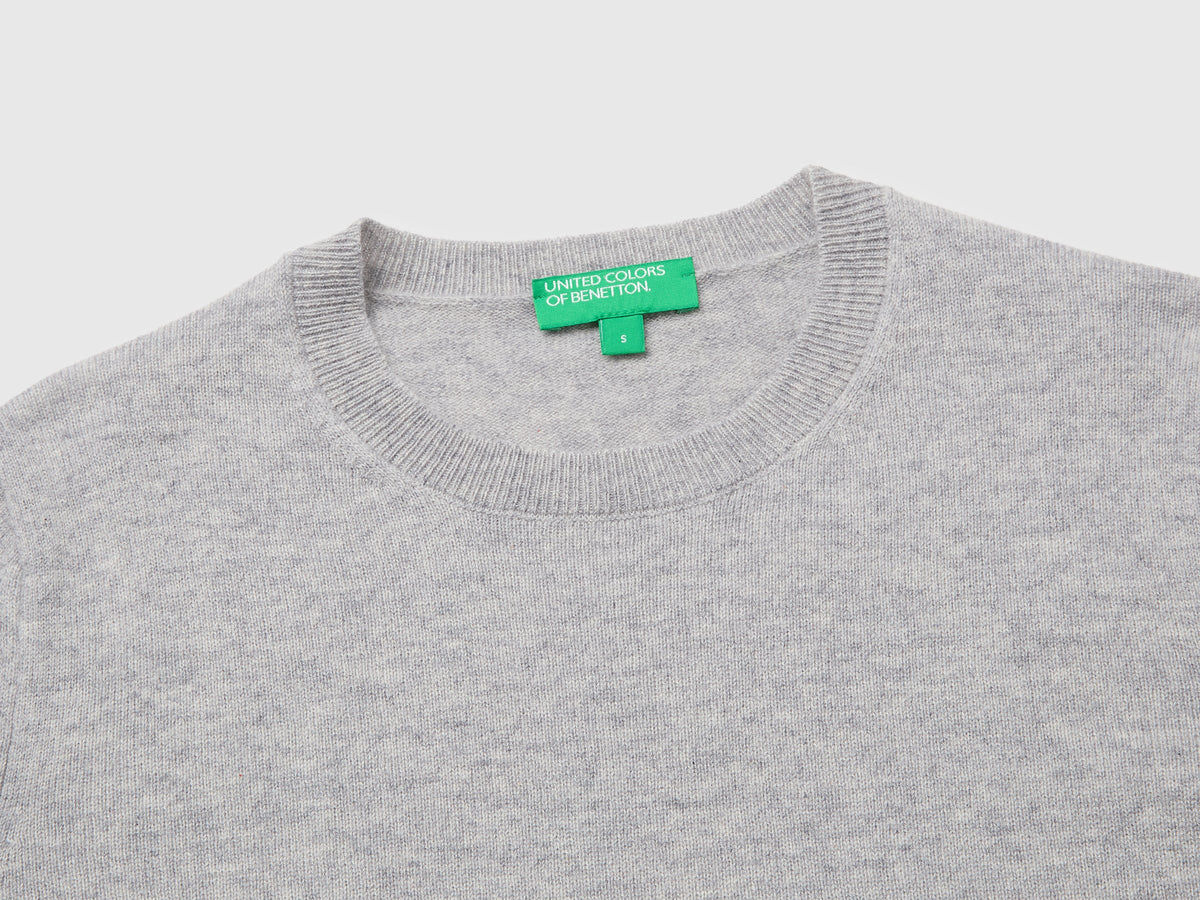 Maglioncino grigio chiaro in puro cashmere
