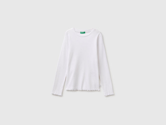 T-shirt a costine in cotone bio stretch