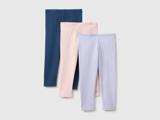 Tre leggings in cotone stretch